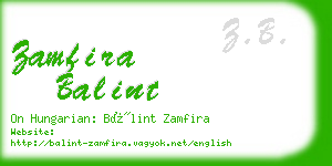 zamfira balint business card